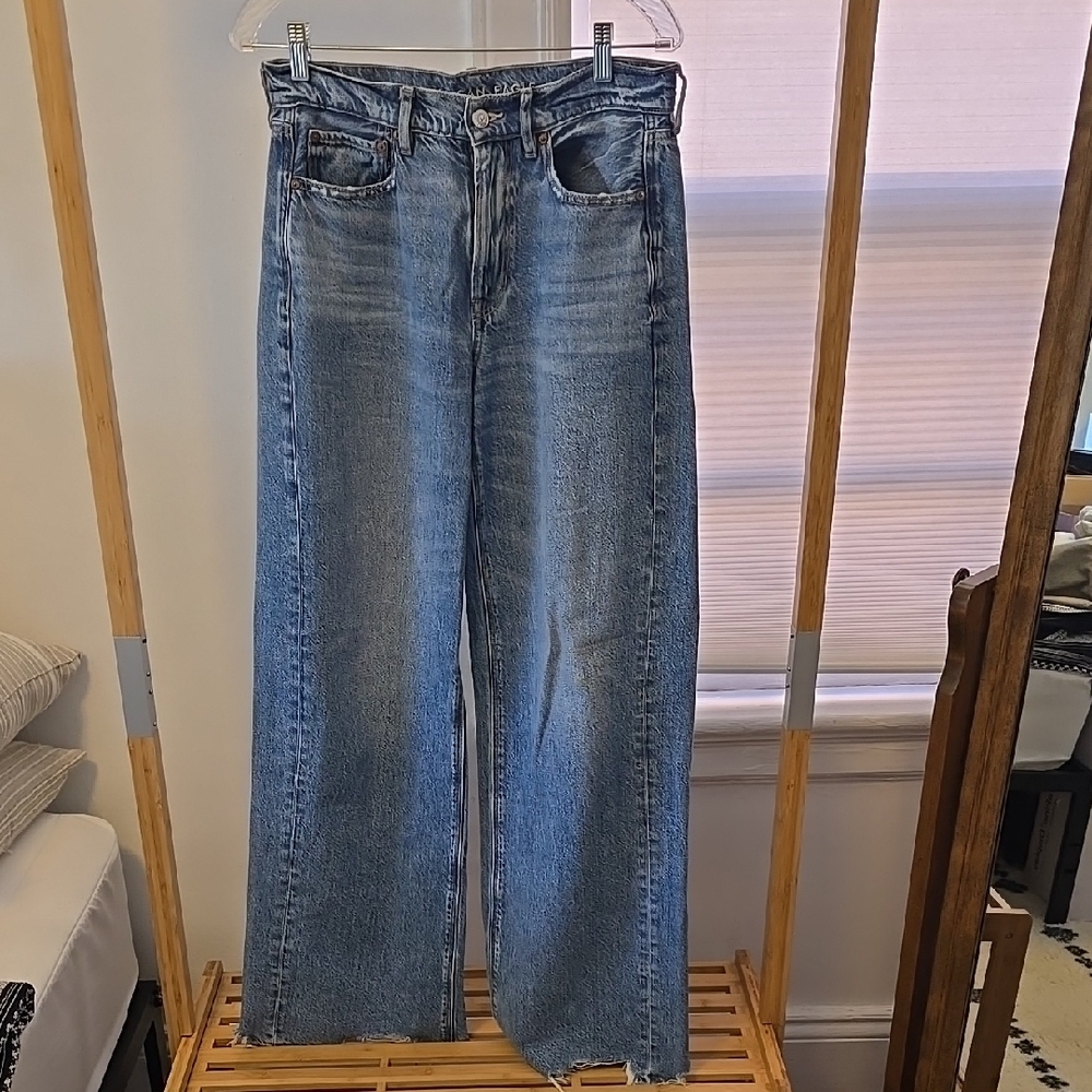 American Eagle Outfitters Blue Flare & Wide Leg Jeans